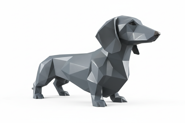 Geometric Dachshund with White Background